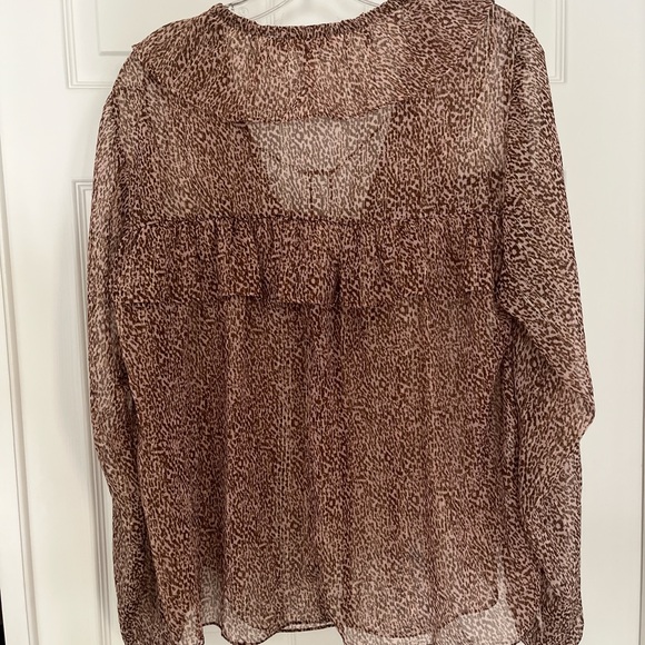 Mango Animal Print Ruffle Blouse - Picture 3 of 4